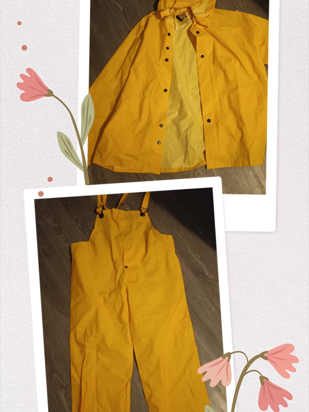 Yellow Rain Suit Jacket &  Overalls